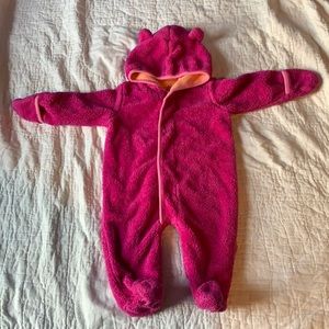 Magnetic baby girl snow suit warm winter onsie